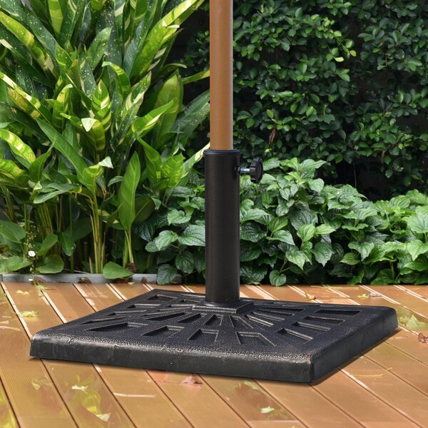 Outsunny Podstavec pro Slunečník 15 kg, Čtvercový Držák Slunečníku, Váha pro Slunečník s Průměrem Tyče 38mm, pro Balkón, Terasu, Zahradu, Bronz | Aoso