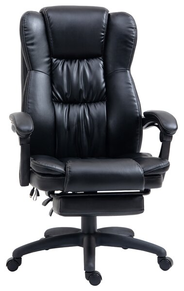 Ergonomická kancelářská židle Vinsetto s funkcí masáže, sklopná kancelářská židle s výškovým nastavením, otočná exekutivní židle s podnožkou, dálkovým
