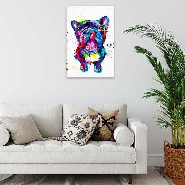 Obraz na plátně - Buldoček v barvách - 40x60 cm