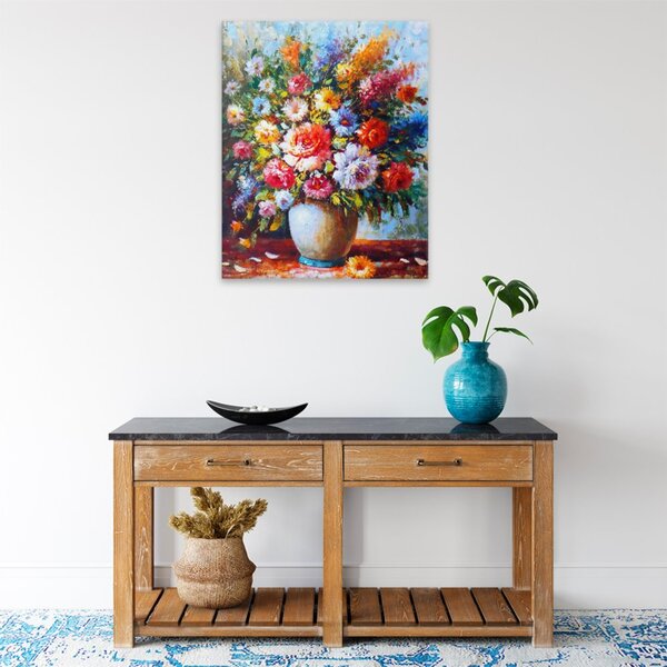 Obraz na plátně - Polní květy ve váze - 40x50 cm