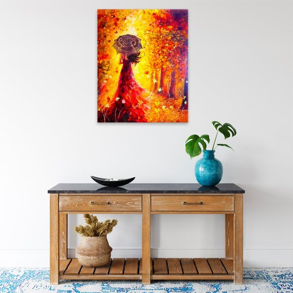 Obraz na plátně - Žena na procházce - 40x50 cm