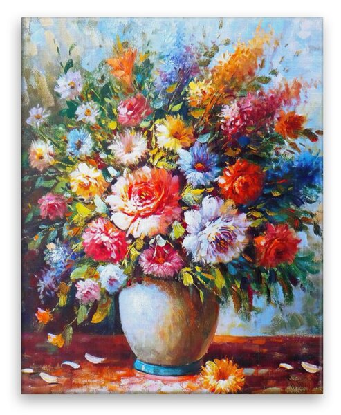 Obraz na plátně - Polní květy ve váze - 40x50 cm