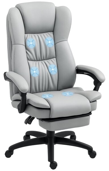 Vinsetto kancelářská židle s masážní funkcí, ergonomická kancelářská židle s funkcí sklonu, výškově nastavitelná exekutivní židle s otočnou funkcí, po