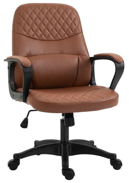Vinsetto Houpací kancelářská židle s 2 masážními body a USB portem, Hnědá umělá kůže s nastavitelnou výškou, 59x63x92-101cm | Aosom