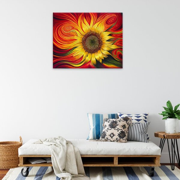 Obraz na plátně - Žluto rudá slunečnice - 50x40 cm
