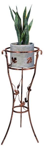 Kovový jednoduchý záhon s listy - Měděná patina (Versanis)