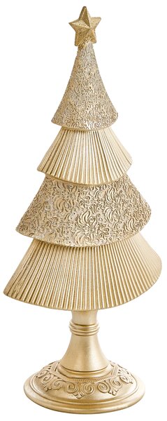 Sada 2 vánočních dekorací ERVASTI 32/41 cm Vánoční stromek Zlatá