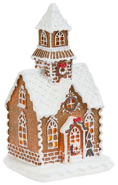 Sada 3 vánočních dekorací LED RIMPI 21/25/26 cm Domek Hnědá