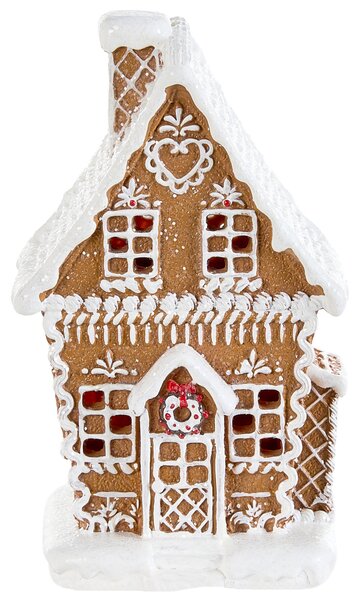 Sada 3 vánočních dekorací LED RIMPI 21/25/26 cm Domek Hnědá