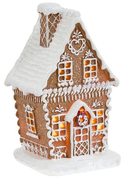 Sada 3 vánočních dekorací LED RIMPI 21/25/26 cm Domek Hnědá