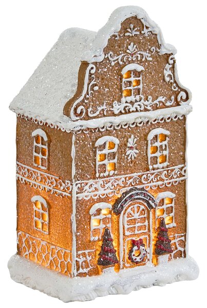 Sada 3 vánočních dekorací LED RIMPI 21/25/26 cm Domek Hnědá