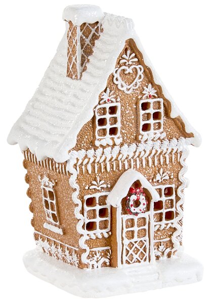 Sada 3 vánočních dekorací LED RIMPI 21/25/26 cm Domek Hnědá