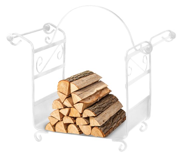 Stojan - velký koš na dřevo do krbu - Bílá (Versanis)