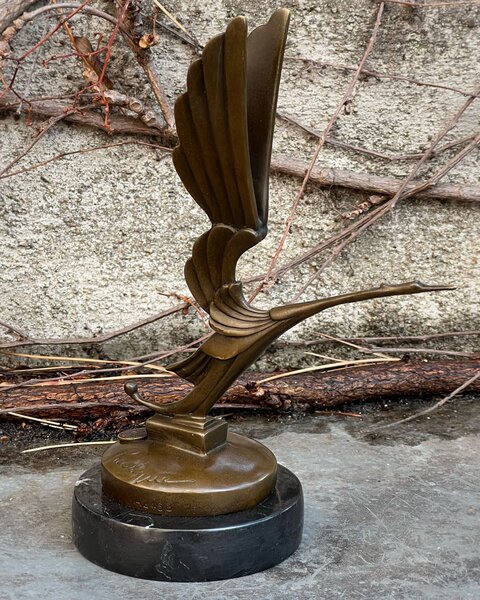 Bronzová socha soška - Čáp bílý pták - art deco