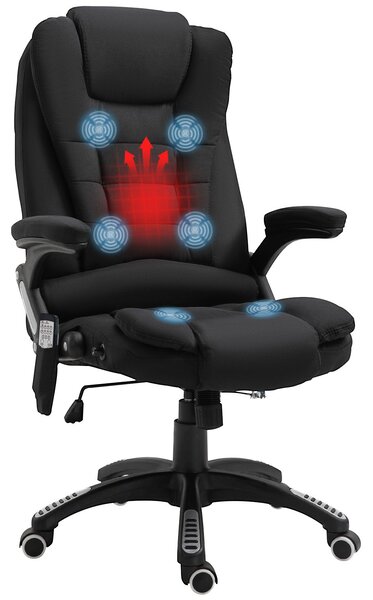 Vinsetto kancelářská židle s vibracemi, ergonomická pracovní židle s ohřevem, polohovací funkce, výškově nastavitelná exekutivní židle s dálkovým ovlá