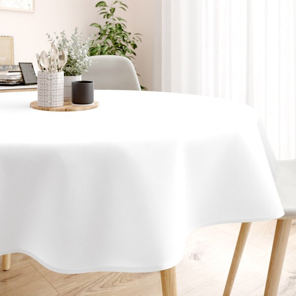 Goldea kulatý ubrus 100% bavlněné plátno - bílý Ø 140 cm