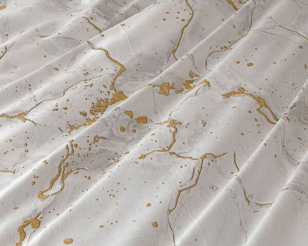 Matějovský Povlečení EMERLIS WHITE, mramorový vzor, krémové, bavlněný satén, digitál, 140x200cm + 70x90cm