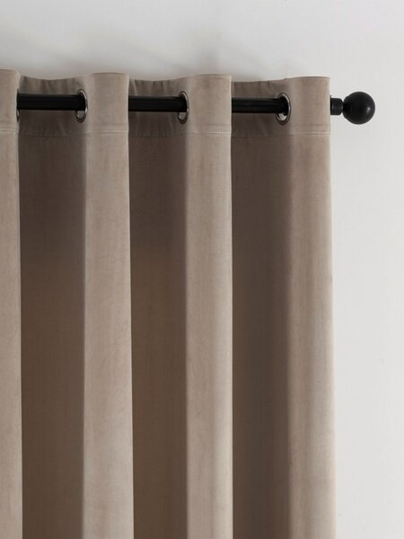 MK Lůžkoviny Sametové zatemňovací závěsy Cesar cappuccino - 140 x 180 cm (2ks) - kroužky