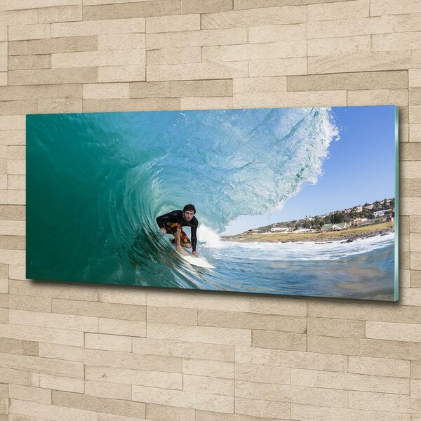 Foto obraz sklo tvrzené Surfer na vlně osh-70293058