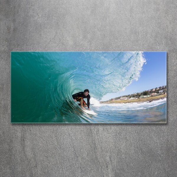 Foto obraz sklo tvrzené Surfer na vlně osh-70293058