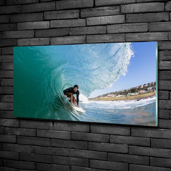 Foto obraz sklo tvrzené Surfer na vlně osh-70293058