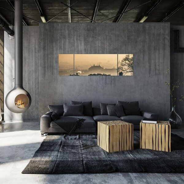Obraz - Město pod mlhou (170x50 cm)