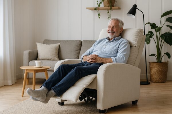 Relaxační křeslo René rozkládací béžové