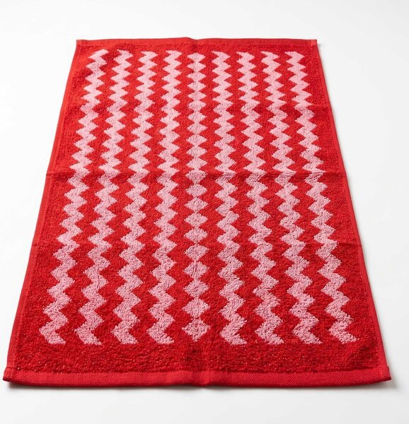 Jahu froté pracovní bavlněný ručník ZIG ZAG, červený 230g/m2, 50x100cm