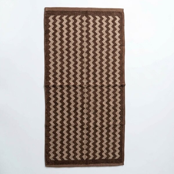 Jahu froté pracovní bavlněný ručník ZIG ZAG, hnědý 230g/m2, 50x100cm