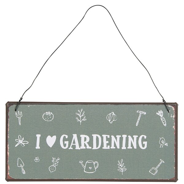 Plechová cedule I Love Gardening