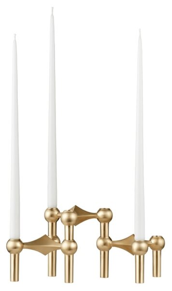 Designový svícen STOFF Nagel Brushed Brass – set 3 ks