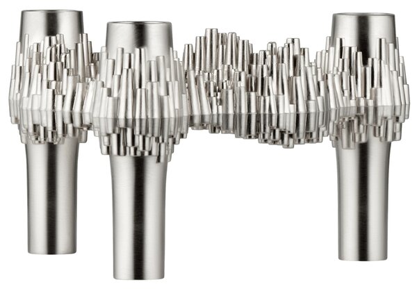 Designový svícen STOFF Nagel Quist Brushed Chrome