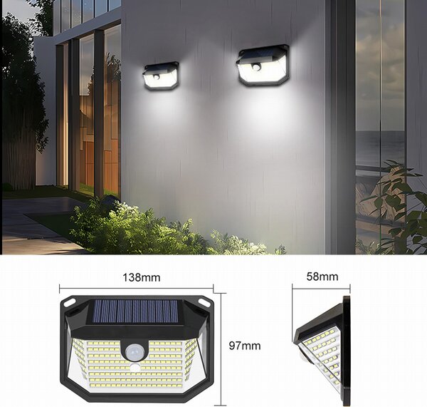 Venkovní solární nástěnné LED osvětlení Immax SIDE s PIR čidlem, 4W, 6000K
