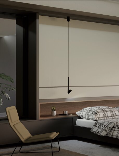 Redo Závěsné flexibilní LED svítidlo RAVEN ø 100mm, 9W Barva: Černá, Teplota světla: 3000K - teplá bílá