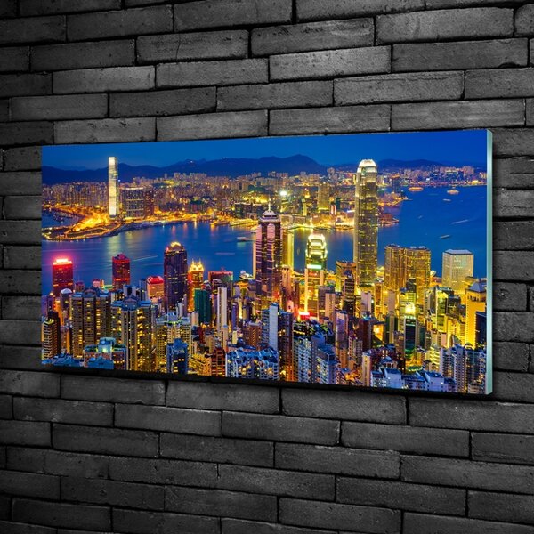 Foto obraz fotografie na skle Noční Hongkong osh-70819523