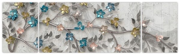 Obraz- Na větvi - abstraktní (170x50 cm)