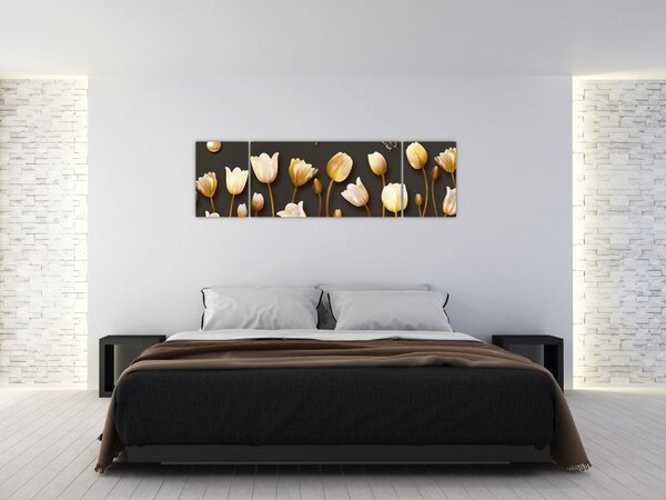 Obraz - Tulipány - abstraktní (170x50 cm)