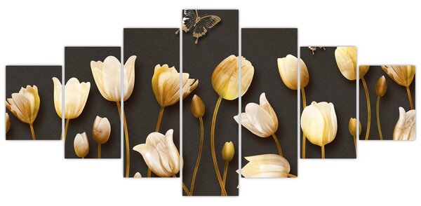 Obraz - Tulipány - abstraktní (210x100 cm)