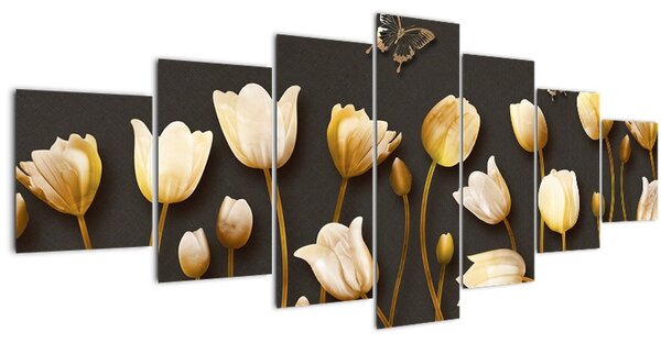 Obraz - Tulipány - abstraktní (210x100 cm)