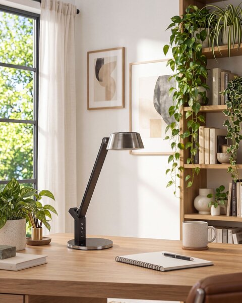 LED stolní lampa CHAMAELEON s USB portem Kov Mosazná