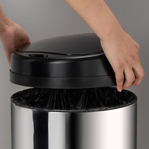 Automatický odpadkový koš 50 l se senzorem, nerez, stříbrný