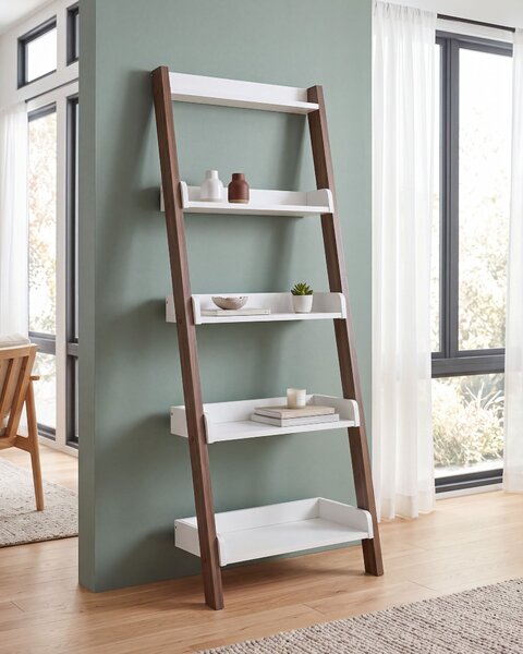 Regál s 5 policemi MOBILE TRIO 164 cm Hnědá/Bílá
