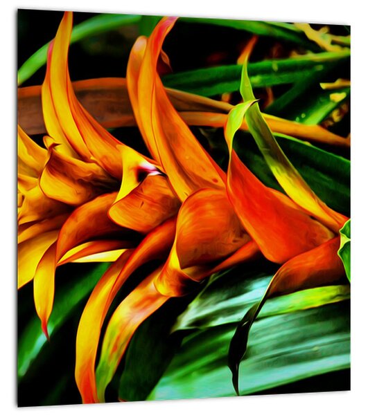 Obraz oranžové kytice (30x30 cm)