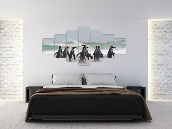 Obraz tučňáků u oceánu (210x100 cm)