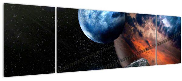 Obraz planety ve vesmíru (170x50 cm)