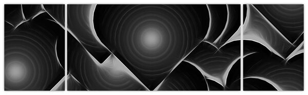 Obraz černo-bílých srdcí (170x50 cm)