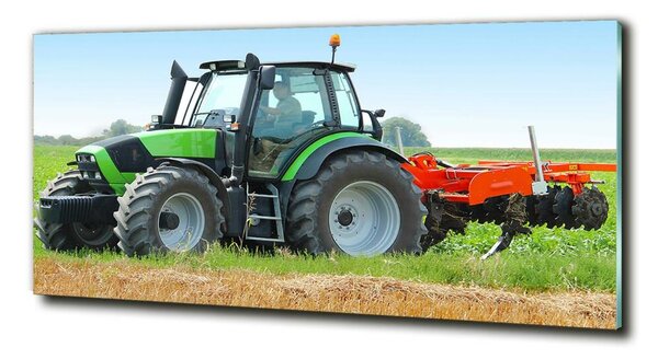 Fotoobraz na skle Traktor na poli osh-71871011