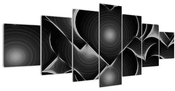Obraz černo-bílých srdcí (210x100 cm)