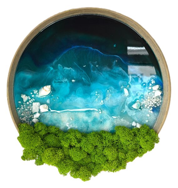 Machový kruh s epoxidom Velikost rámu: 30cm