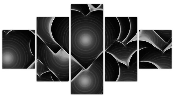 Obraz černo-bílých srdcí (125x70 cm)